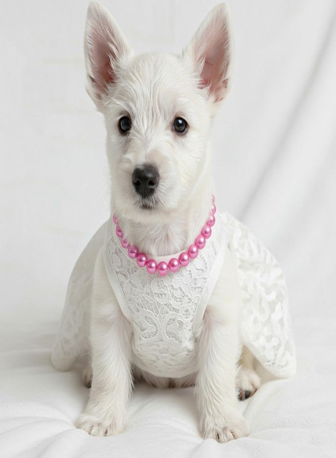 Ymapinc Chunky Pearl Pink Dog Collar, Adjustable Pearl Necklace for Dogs, Fancy Beaded Collar for Female Dogs - Image 5